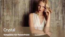  Presentation with fashion show for cancer awarness - Beautiful presentation theme featuring glamorous blonde woman with retro backdrop and a coral colored foreground