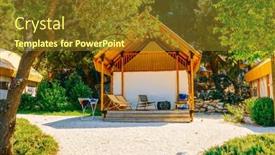  Presentation with glamping - Theme with glamorous-modern-glamping-with-canvas background and a tawny brown colored foreground