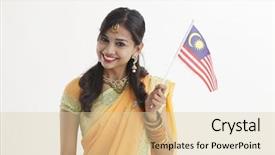  Presentation with indian flag - Presentation design enhanced with glamorous traditional clothing holding malaysia background and a lemonade colored foreground