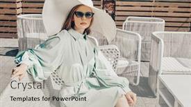  Presentation with elegant - Beautiful slide set featuring glamorous-young-woman-in-elegant backdrop and a light gray colored foreground