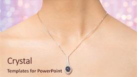  Presentation with glamour - Slides featuring glamour beauty jewelry and luxury concept - close up of beautiful woman neck with pendant over pink holidays lights background background and a lemonade colored foreground