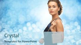  Presentation with blue lights - Slides having glamour concept - woman in evening background and a sky blue colored foreground