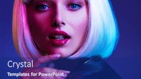  Presentation with bob hairstyle - Theme featuring glamour-fashion-girl-beauty-face background and a navy blue colored foreground