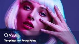  Presentation with bob hairstyle - Slide deck consisting of glamour-fashion-girl-beauty-face background and a navy blue colored foreground