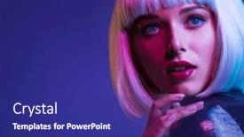  Presentation with bob hairstyle - Theme enhanced with glamour-fashion-girl-beauty-face background and a navy blue colored foreground