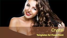  Presentation with long hair - Audience pleasing PPT theme consisting of glamour girls - beautiful young woman with long backdrop and a  colored foreground