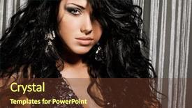  Presentation with hair salon scissors in black - PPT theme featuring glamour girls - elegant fashionable woman with black background and a tawny brown colored foreground