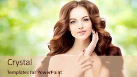  Presentation with hair loss - Amazing slide deck having glamour girls - model with long wavy hair backdrop and a lemonade colored foreground