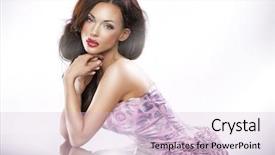  Presentation with beauty - Cool new presentation theme with glamour girls - stunning brunette beauty backdrop and a  colored foreground