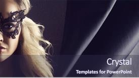  Presentation with mask - Slide deck consisting of incognito - portrait of young woman background and a wine colored foreground