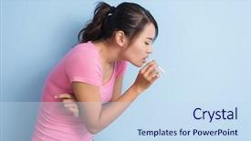  Presentation with glamour - PPT theme featuring glamour smoking asian woman background and a sky blue colored foreground