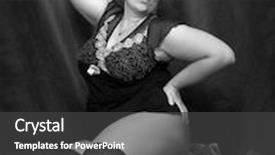  Presentation with black luxury fashion - Amazing slide deck having glamour under a incognito beautiful seductive woman dressed in luxury lingerie with nylons on stage against black curtains plus size caucasian model vintage style picture on fashion theme backdrop and a dark gray colored foreground