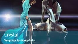  Presentation with glamour - Amazing presentation theme having glamour woman on high heels backdrop and a ocean colored foreground