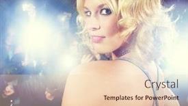  Presentation with woman - Colorful slide deck enhanced with glamourous-woman-surrounded-by-paparazzi backdrop and a lemonade colored foreground