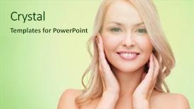  Presentation with green beauty - PPT theme with glands - beauty people and health concept background and a soft green colored foreground