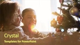  Presentation with decorate - Cool new presentation design with glare - mother and daughter decorate backdrop and a tawny brown colored foreground