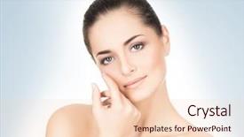  Presentation with blue spa - Cool new PPT theme with glare - portrait of young beautiful backdrop and a lemonade colored foreground