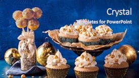  Presentation with navy blue and gold - Cool new presentation with glas - golden sweets for christmas backdrop and a ocean colored foreground