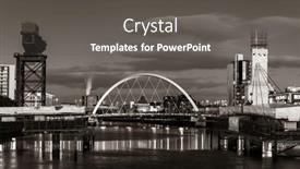  Presentation with united kingdom - PPT layouts having glasgow-city-waterfront-view background and a dark gray colored foreground