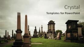  Presentation with united kingdom - Audience pleasing presentation theme consisting of glasgow-necropolis-victorian-cemetery-closeup backdrop and a light gray colored foreground