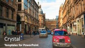  Presentation with historical architecture - Cool new slide deck with glasgow-uk-feb-26-2020 backdrop and a tawny brown colored foreground