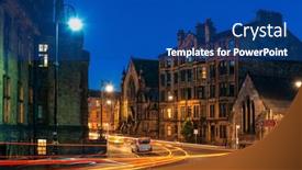  Presentation with historical architecture - Presentation theme consisting of glasgow-university-campus-view background and a ocean colored foreground