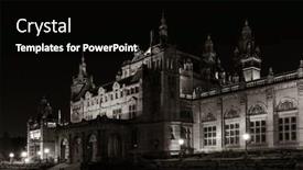  Presentation with historical architecture - Colorful presentation enhanced with glasgow-university-campus-view backdrop and a black colored foreground