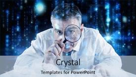  Presentation with binary blue - Cool new presentation design with blue blurred letters falling backdrop and a light blue colored foreground