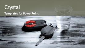  Presentation with alcoholic beverage - PPT theme featuring don't drink and drive background and a gray colored foreground