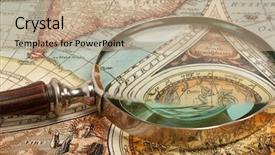  Presentation with ancient map - PPT theme having glass and ancient old map background and a coral colored foreground