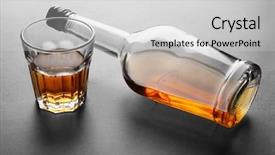  Presentation with alcohol - PPT theme having glass and bottle of alcohol background and a light gray colored foreground