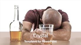  Presentation with alcohol white - Theme with glass and bottle of alcohol background and a coral colored foreground