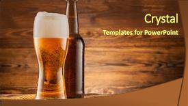  Presentation with beer bottle - Slides having underwater air bubbles in ocean water texture with bokeh background and a  colored foreground.