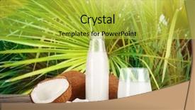  Presentation with nuts milk - Cool new theme with glass and bottle of coconut backdrop and a  colored foreground