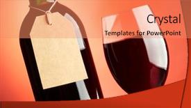  Presentation with bottle red wine - Cool new presentation with glass and bottle of red wine with tag backdrop and a coral colored foreground