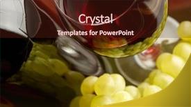  Presentation with bottle red wine - PPT theme featuring glass and bottle of red background and a wine colored foreground