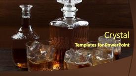  Presentation with whiskey - Presentation design featuring glass-and-bottle-whiskey background and a tawny brown colored foreground