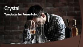  Presentation with brick wall - Amazing PPT theme having glass and bottles of alcohol backdrop and a wine colored foreground