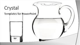  Presentation with water jug - Audience pleasing presentation theme consisting of water jug - glass and glass pitcher backdrop and a white colored foreground