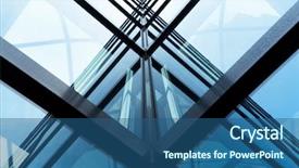  Presentation with architecture glass - Presentation theme having glass architecture of modern building background and a ocean colored foreground