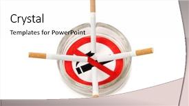  Presentation with cigarette - Presentation design enhanced with glass ashtray and cigarette background and a pink colored foreground
