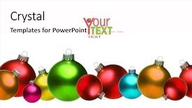  Presentation with white christmas - PPT layouts consisting of glass balls isolated on white background and a pink colored foreground