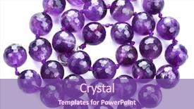  Presentation with growing micro greens isolated - PPT layouts consisting of glass beads - amethyst necklace isolated background and a violet colored foreground