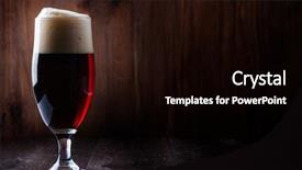  Presentation with beer - Audience pleasing slide set consisting of glass beer on wood background backdrop and a  colored foreground