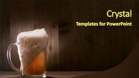  Presentation with wood pellets in the - PPT layouts with glass beer on wood background background and a  colored foreground