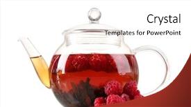  Presentation with black tea - Beautiful theme featuring glass black fruit tea backdrop and a white colored foreground