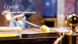  Presentation with glassware - PPT theme enhanced with glass-blower-at-work background and a ocean colored foreground