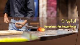  Presentation with glassware - Presentation theme consisting of glass-blower-at-work background and a tawny brown colored foreground