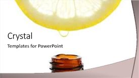  Presentation with essential oil - Colorful slide deck enhanced with glass bottle and essential oil backdrop and a blonde colored foreground