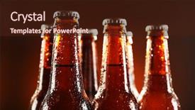  Presentation with beer bottle - Beautiful slide set featuring glass bottle of beer backdrop and a wine colored foreground